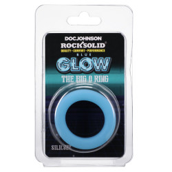 RockSolid by Doc Johnson Cockring Phosphorescent The Big O 32 mm Noir-Bleu ciel